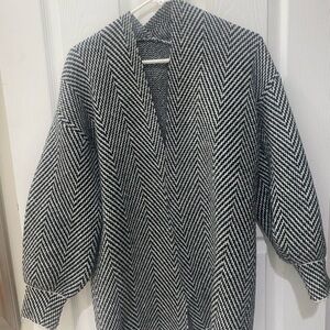 Black & White Chevron Knit Cardigan
